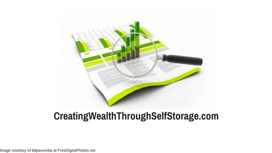 Magnifying glass on to 5 metrics on self storage business graph