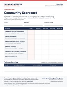 Preview of the Community Scorecard worksheet